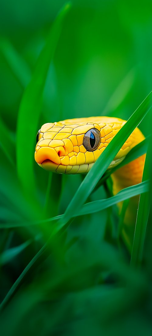 Vibrant Yellow Snake Portrait - Related OpersCraft wallpaper
