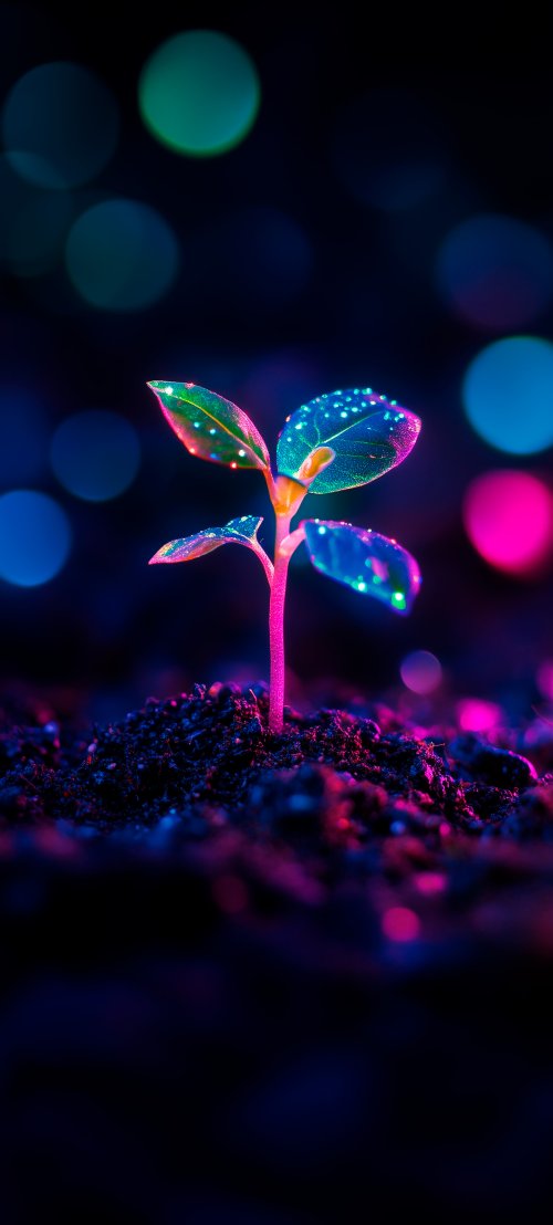 Neon Glowing Sprout Wallpaper - Related Darkify wallpaper