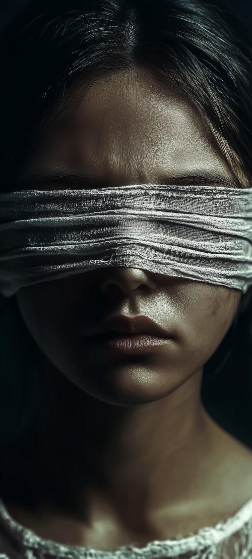 Blindfolded Girl Portrait - girl Wallpaper