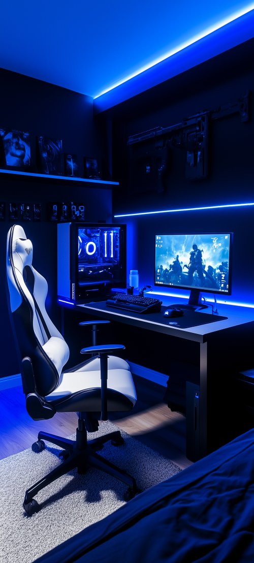 Blue Neon Gaming Setup - Related StockWalls wallpaper