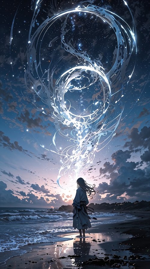 Magical Beach Starlight Portal - fantasy Wallpaper