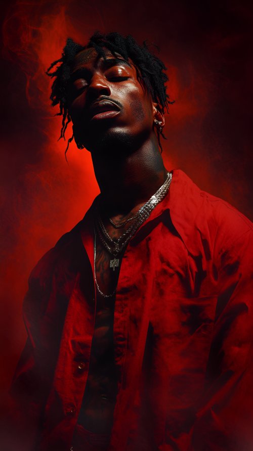 Red Smoke Hip-Hop Portrait - rapper Wallpaper