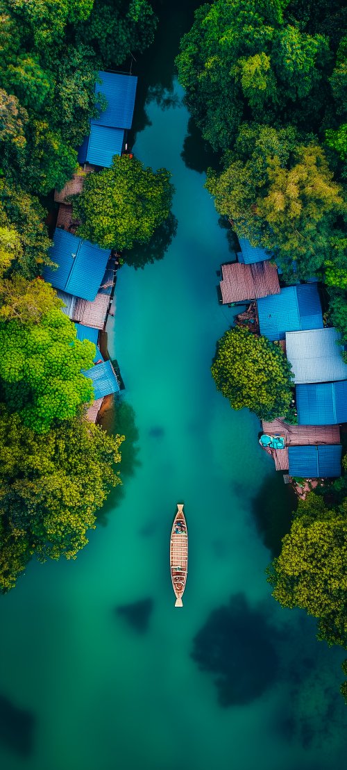 Serene River Boat Journey