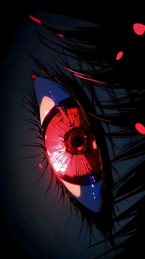 Glowing Red Anime Eye - anime Wallpaper