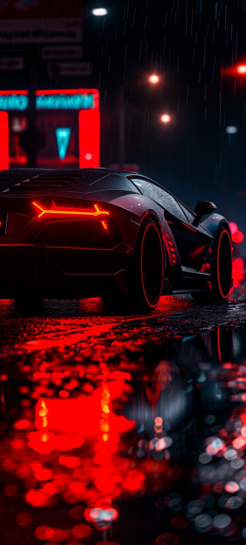 Lamborghini in Rainy Night - Related OpersCraft wallpaper
