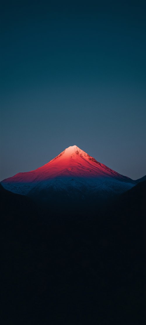 Glowing Sunset Mountain Peak - landscape Wallpaper