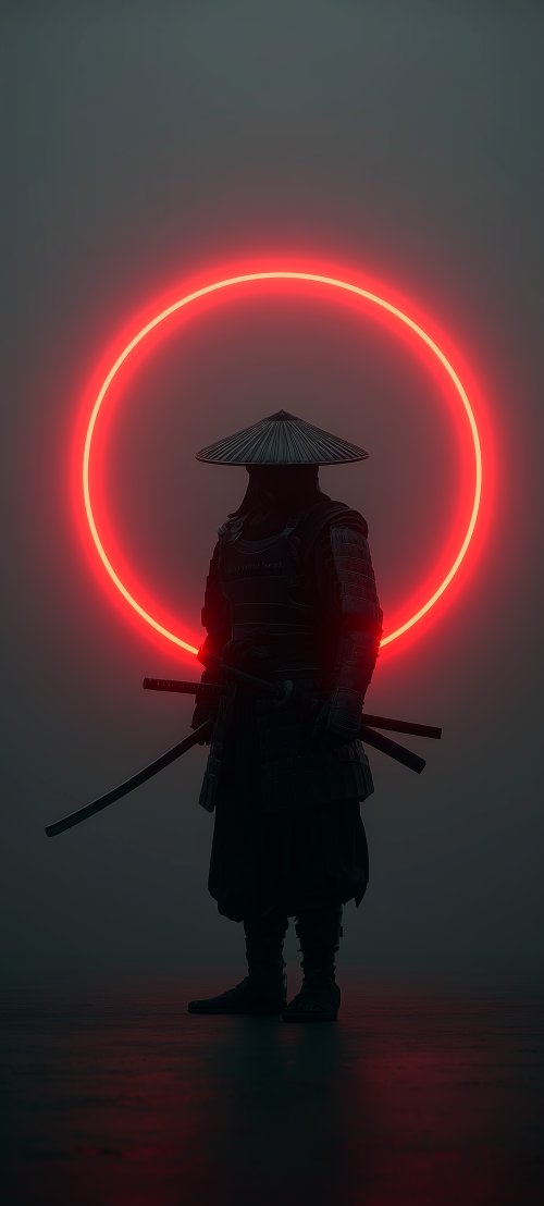 Neon Samurai Warrior Silhouette - Related OpersCraft wallpaper