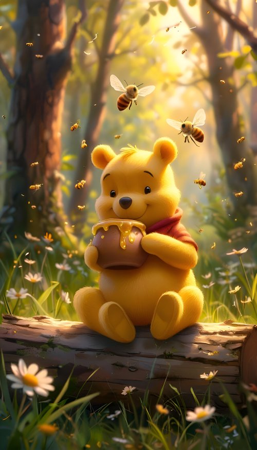 Winnie the Pooh Honey - cartoon Wallpaper