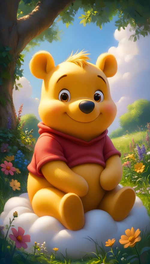 Winnie the Pooh Sitting - cartoon Wallpaper