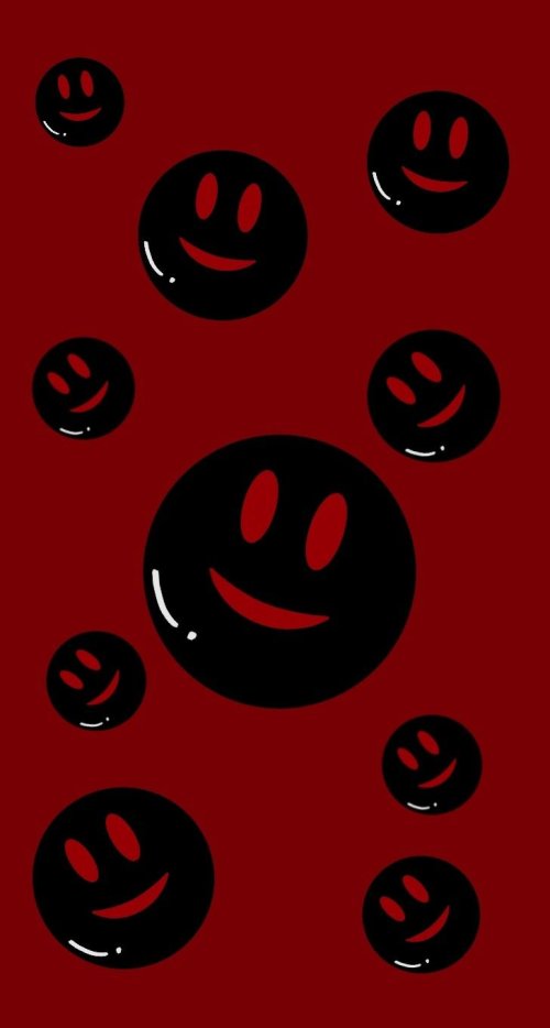 Red Black Smiley Wallpaper - emoji Wallpaper