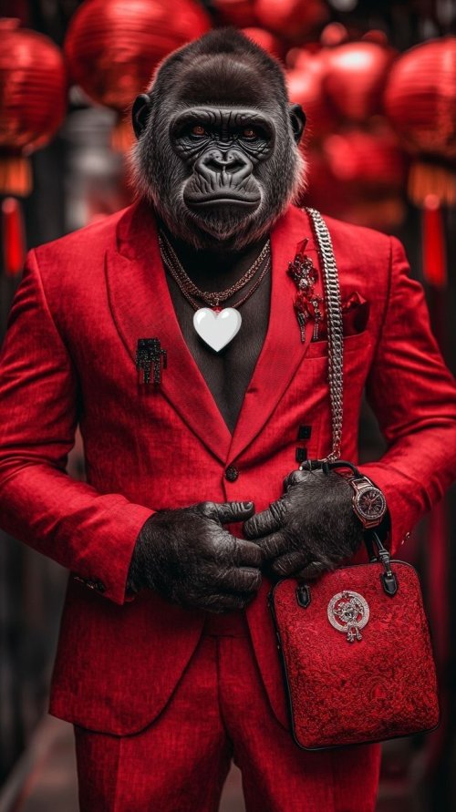 Dapper Gorilla in Red - dope Wallpaper