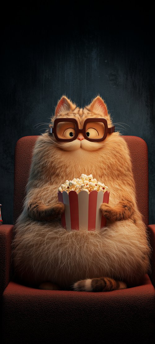 Fluffy Cat Eating Popcorn - Related OpersCraft wallpaper