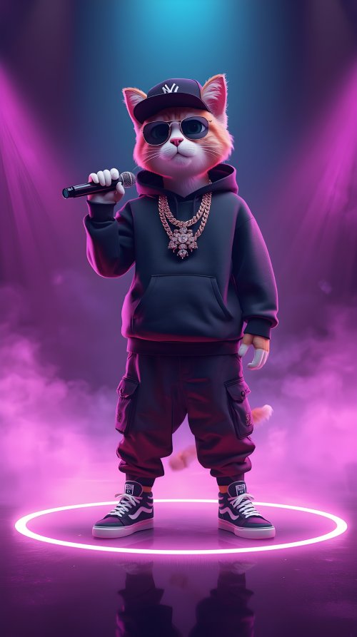 Cool Rapper Cat Wallpaper