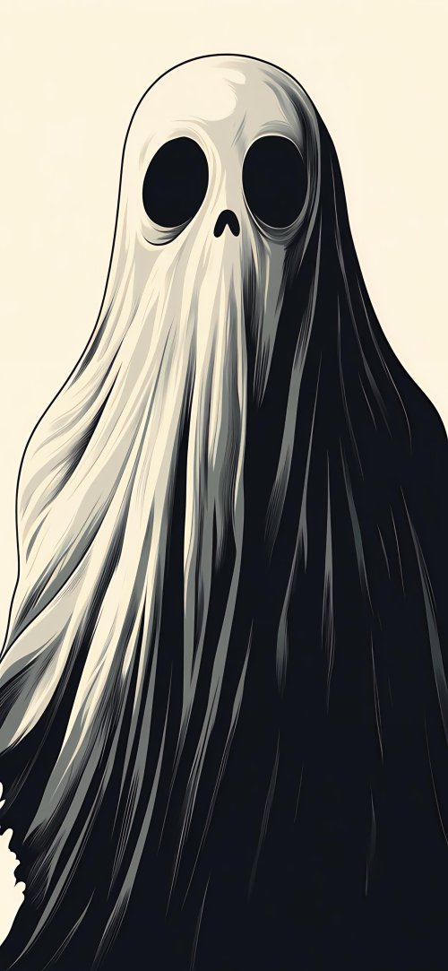 Minimalist Spooky Ghost Illustration - Related OpersCraft wallpaper