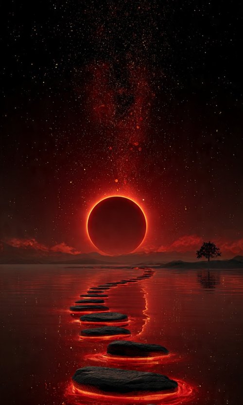 Red Eclipse Stepping Stones - Related OpersCraft wallpaper