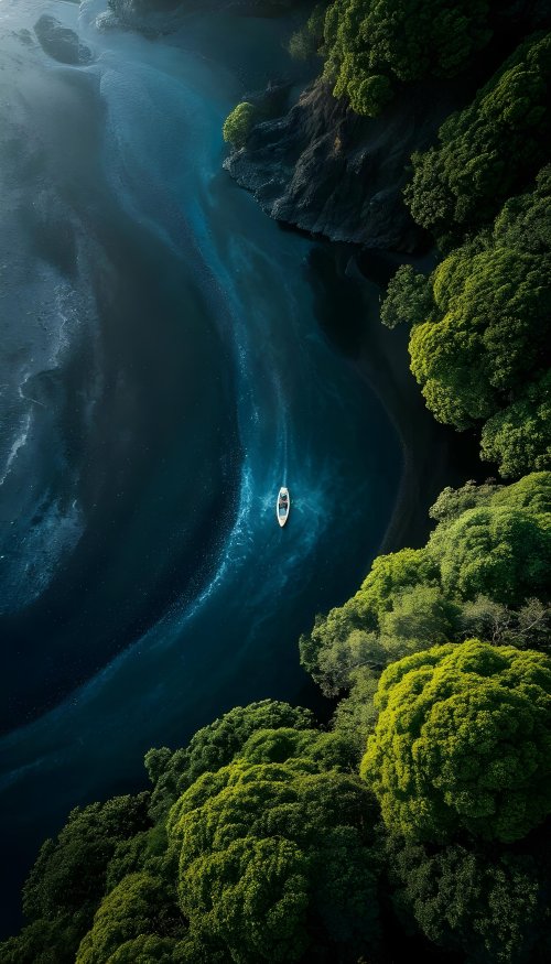 Small Boat in Lagoon
