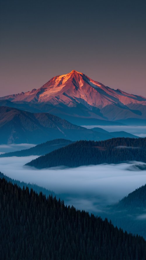 Golden Peak Above Clouds - landscape Wallpaper