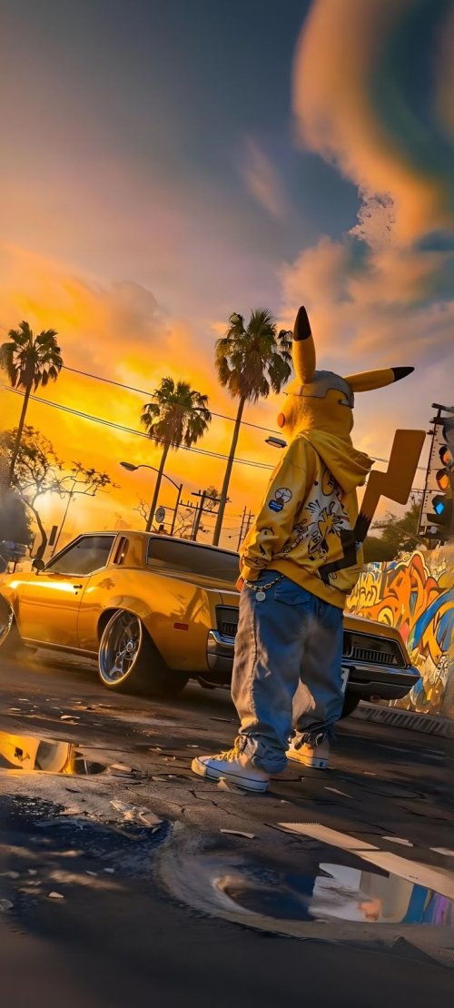 Pikachu Urban Sunset Vibes - Related OpersCraft wallpaper