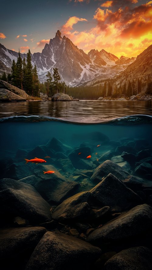 Mountain Lake Sunset View - Related OpersCraft wallpaper