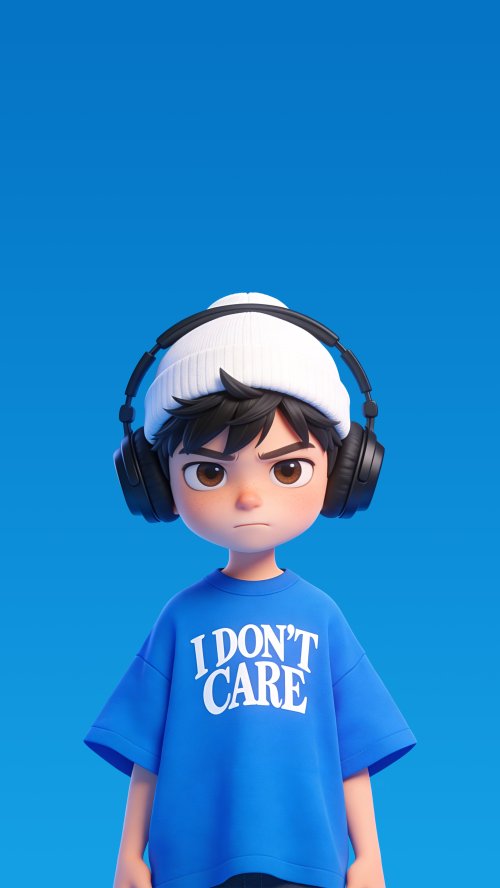 Cool Boy With Headphones - cartoon Wallpaper