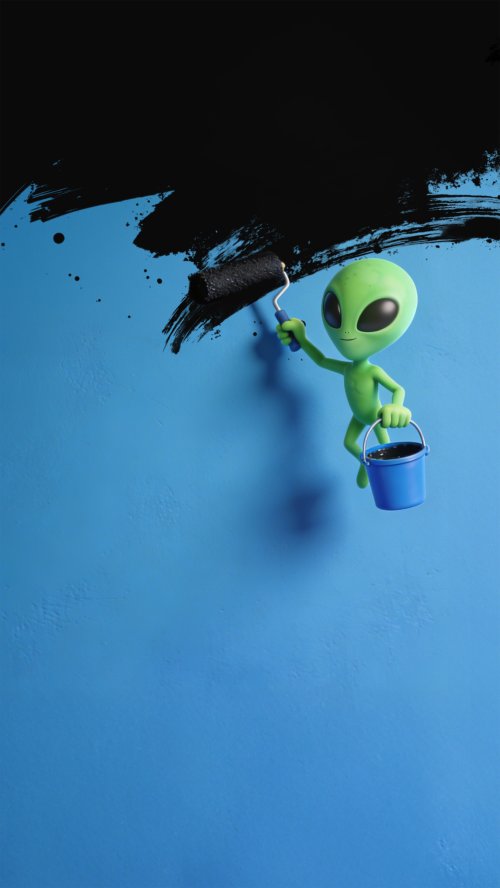 Cute Alien Painting Wall - Related StockWalls wallpaper