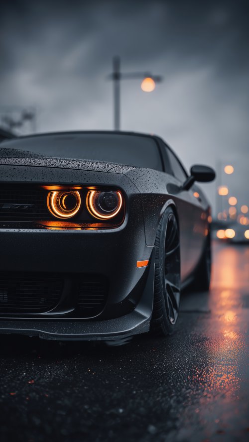 Rainy Night Muscle Car - Related OpersCraft wallpaper