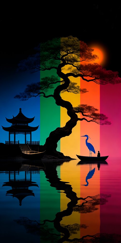 Colorful Zen Garden Silhouette - Related OpersCraft wallpaper