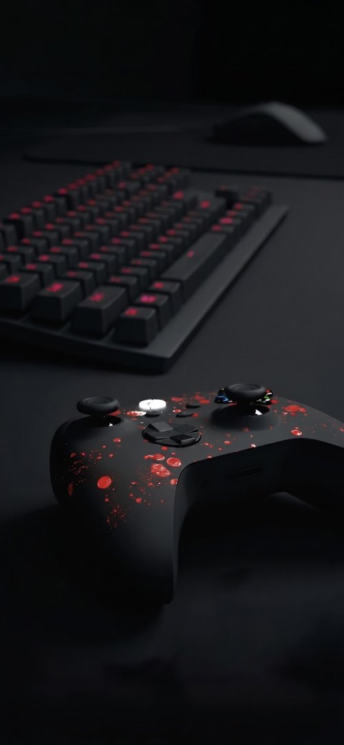 Red Splatter Gaming Controller - gaming Wallpaper