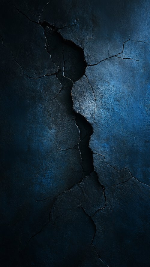Dark Blue Cracked Wall - texture Wallpaper