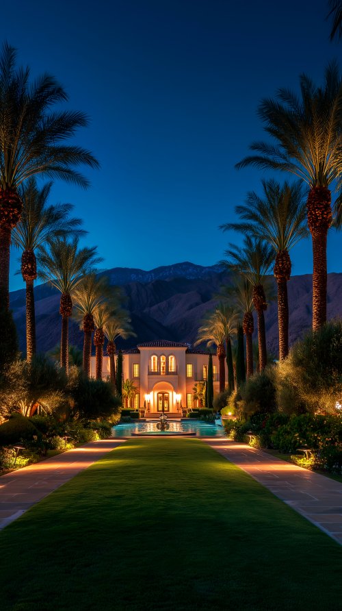 Luxury Palm Estate Sunset - Related OpersCraft wallpaper