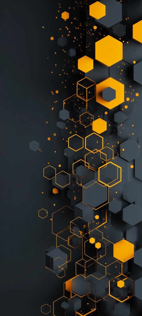 Neon Hexagon Abstract Art - geometric Wallpaper