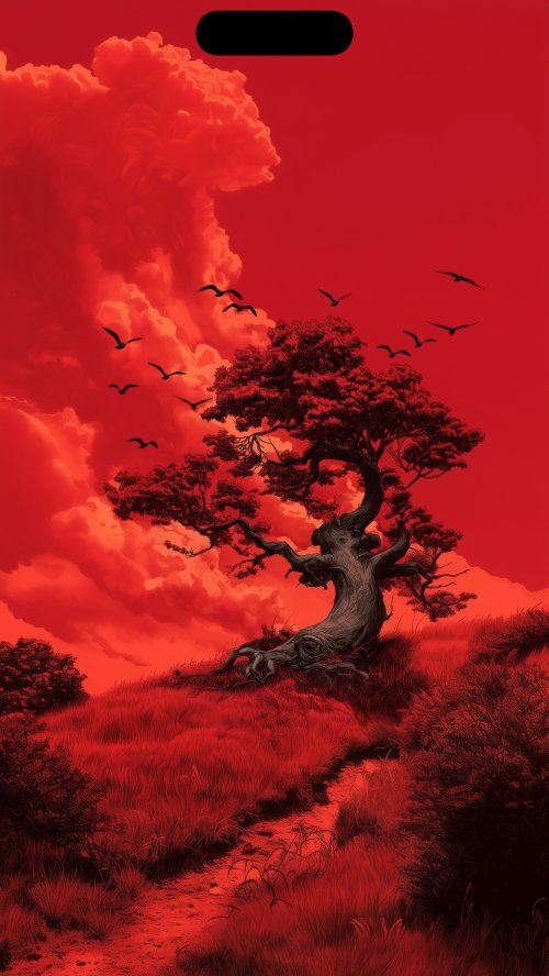 Crimson Tree Landscape - Related StockWalls wallpaper