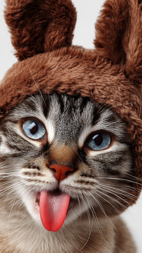 Funny Bunny Cat Portrait - cat Wallpaper