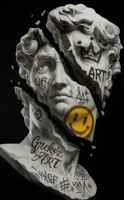 Graffiti David Statue Art - graffiti Wallpaper