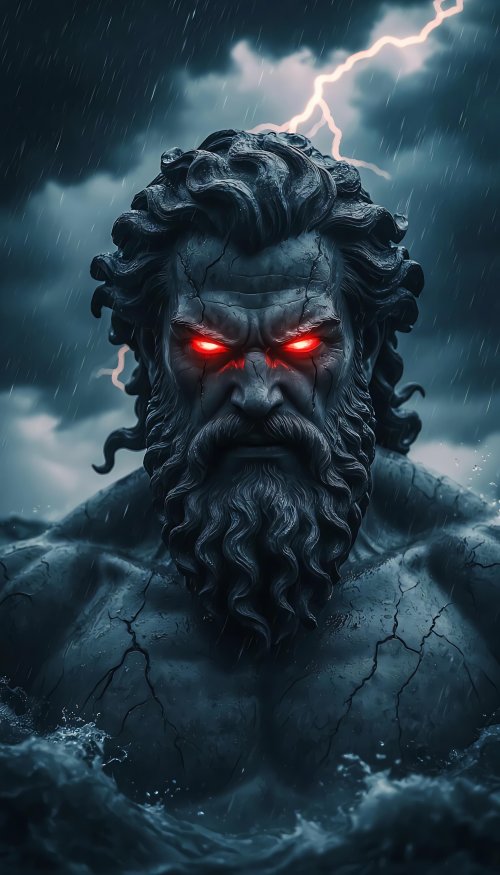 Zeus Storm God Statue - fantasy Wallpaper