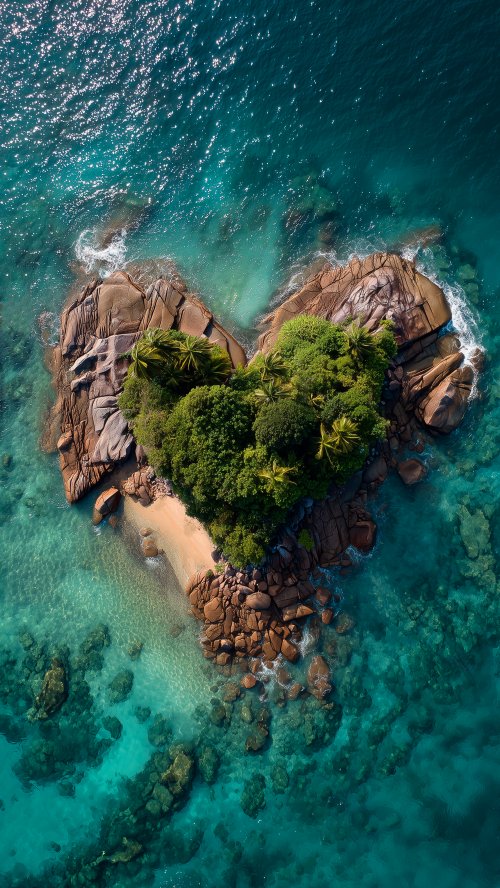Heart Shaped Tropical Island - tropical Wallpaper