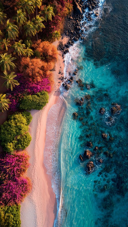Aerial Tropical Beach Paradise - beach Wallpaper