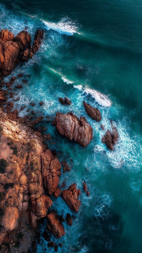 Aerial Ocean Rocky Coast - ocean Wallpaper