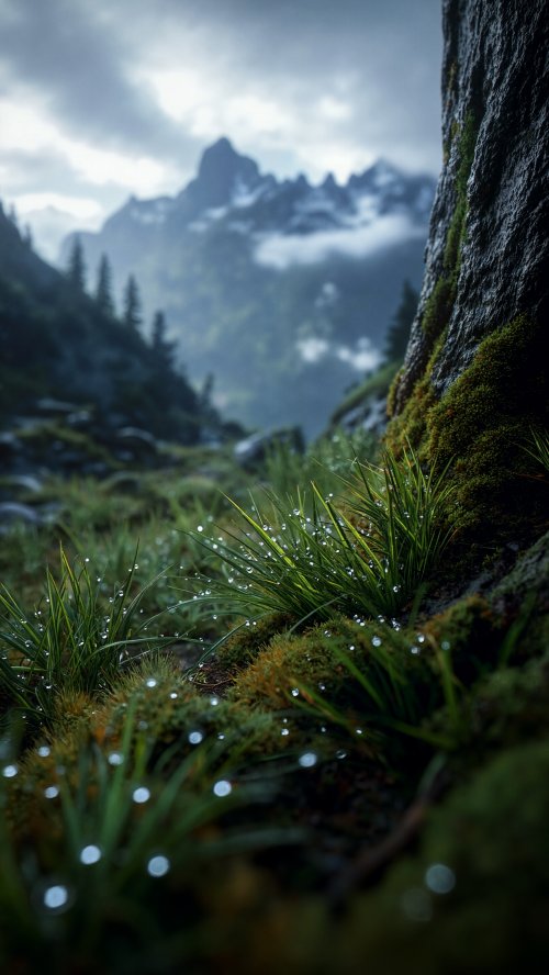 Dewy Mountain Forest Morning - nature Wallpaper