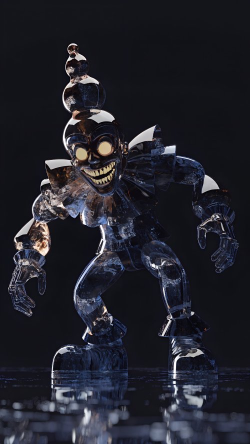 Glass Crystal Creepy Clown - clown Wallpaper