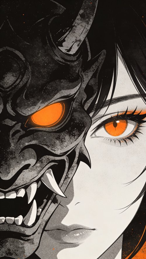 Oni Mask Anime Girl - Related StockWalls wallpaper