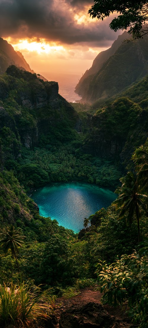 Tropical Sunset Lagoon View - Related OpersCraft wallpaper