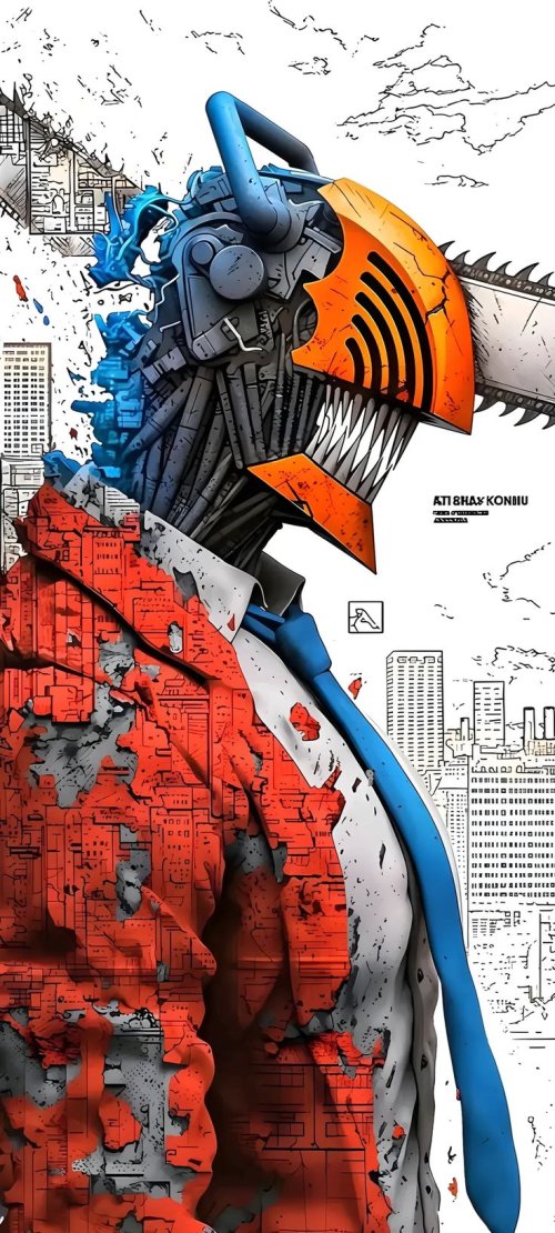 Chainsaw Man Urban Art - anime Wallpaper