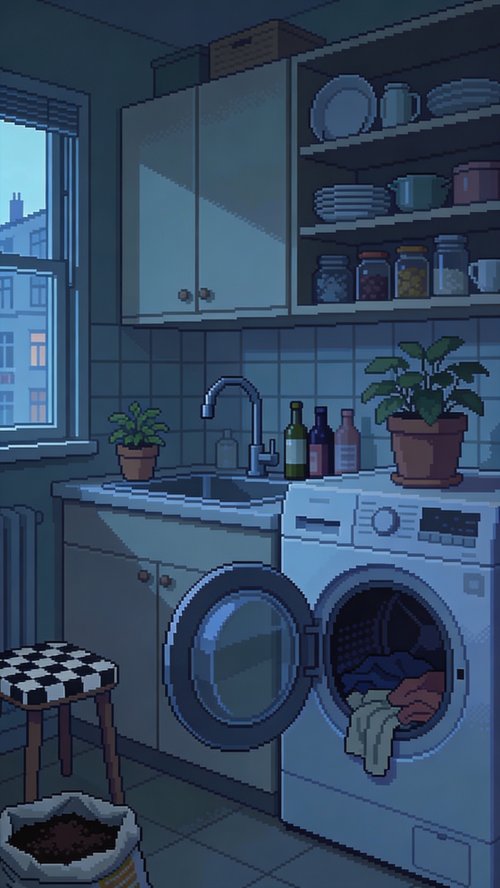Cozy Pixel Art Kitchen - art Wallpaper