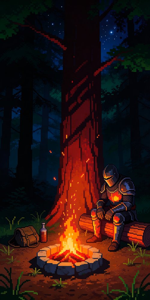 Knight Resting by Fire - Related OpersCraft wallpaper