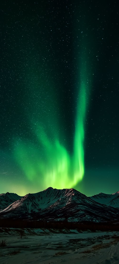 Green Aurora Mountain Night - Related StockWalls wallpaper