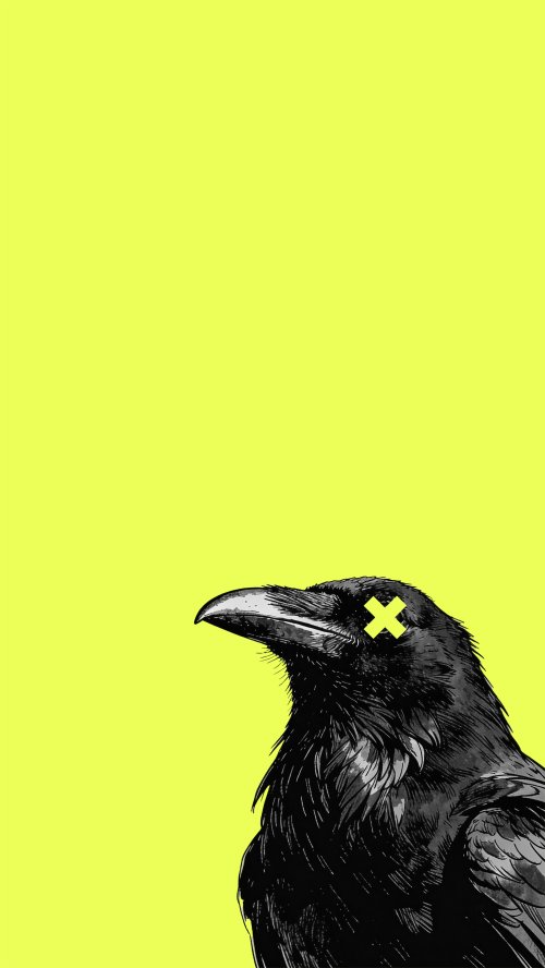 Neon Yellow Crow Art - art Wallpaper