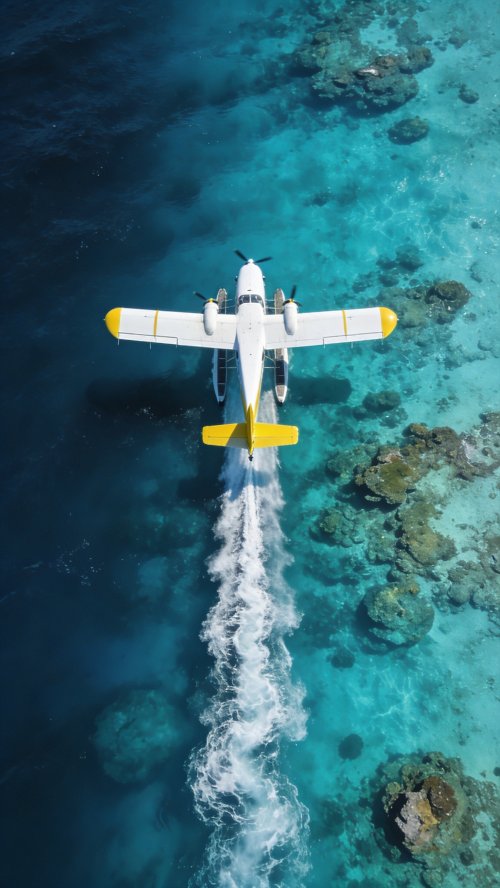 Seaplane Over Tropical Reef - Related OpersCraft wallpaper