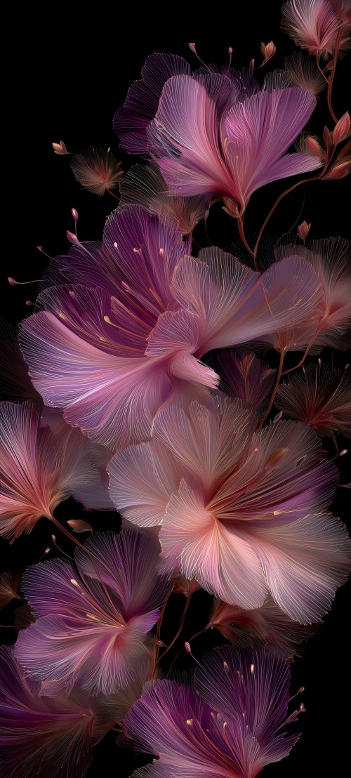 Ethereal Purple Floral Art - floral Wallpaper