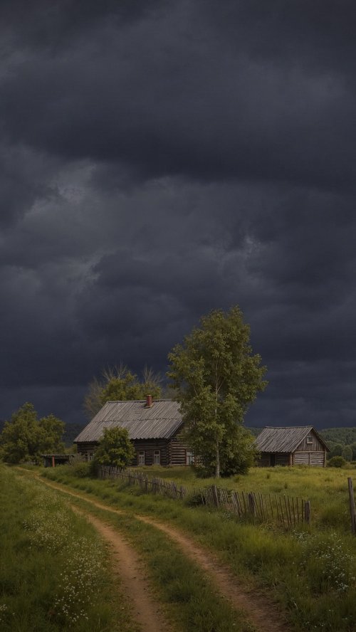 Rustic Cabin Under Storm - cabin Wallpaper